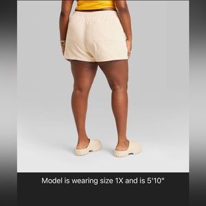 Wild Fable High Rise Corduroy Shorts in beige